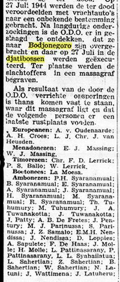 De vrije pers 22 09 1949 De Slachtoffers van de Vuurpijl affaire