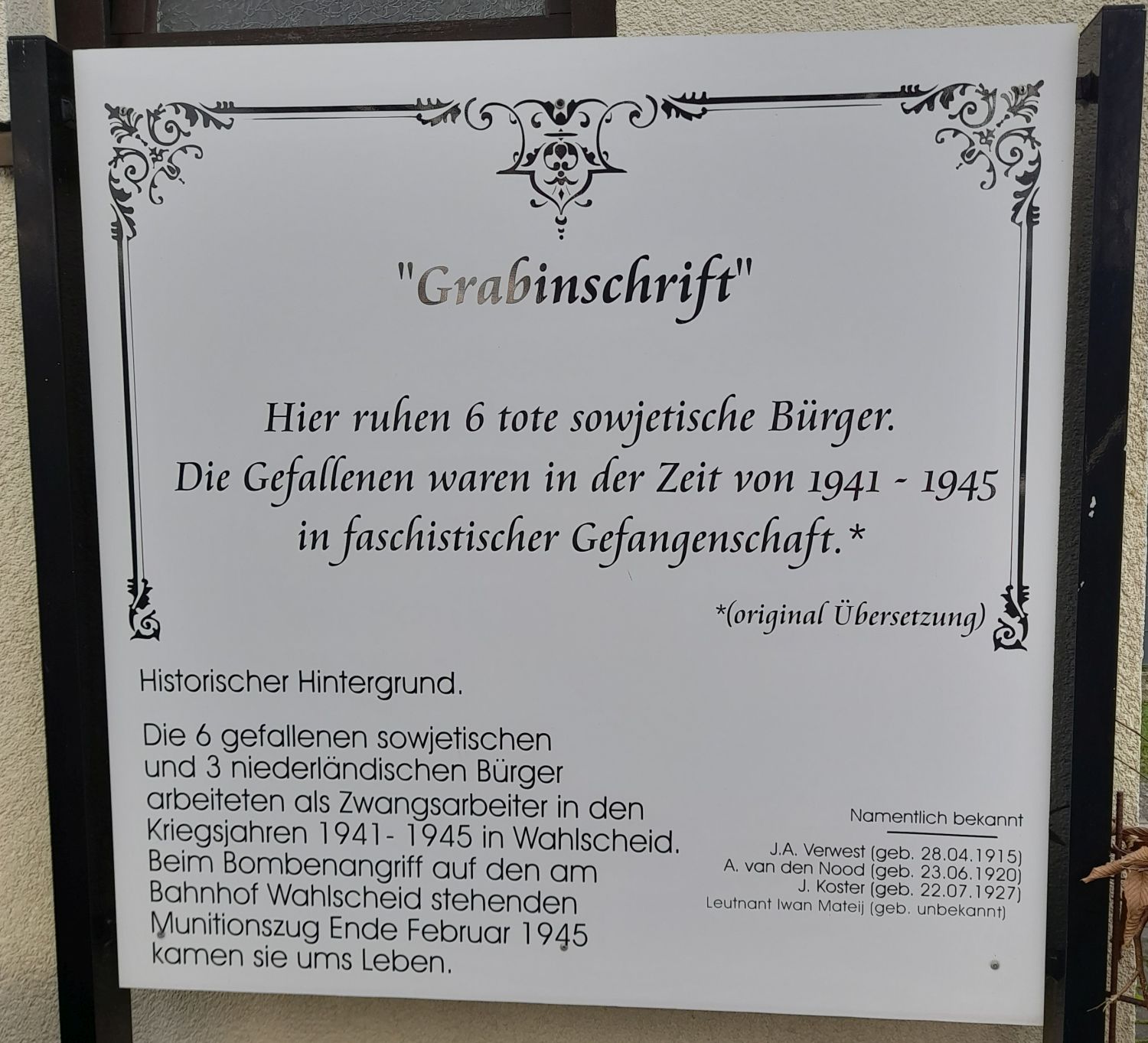 Infobord Verz.graf Honrath, Foto Gemeinde Lohmar
